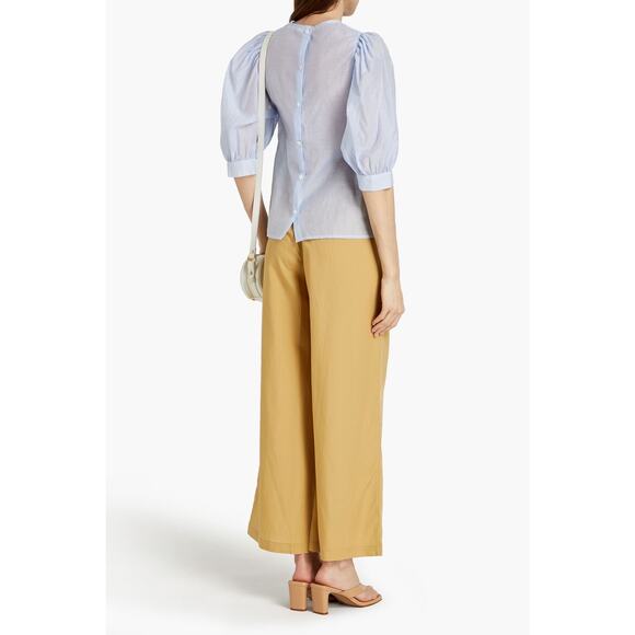 Samsoe Samsoe Blue White Celestine Gingham Cotton Silk Blouse Top Size Medium - Picture 2 of 11